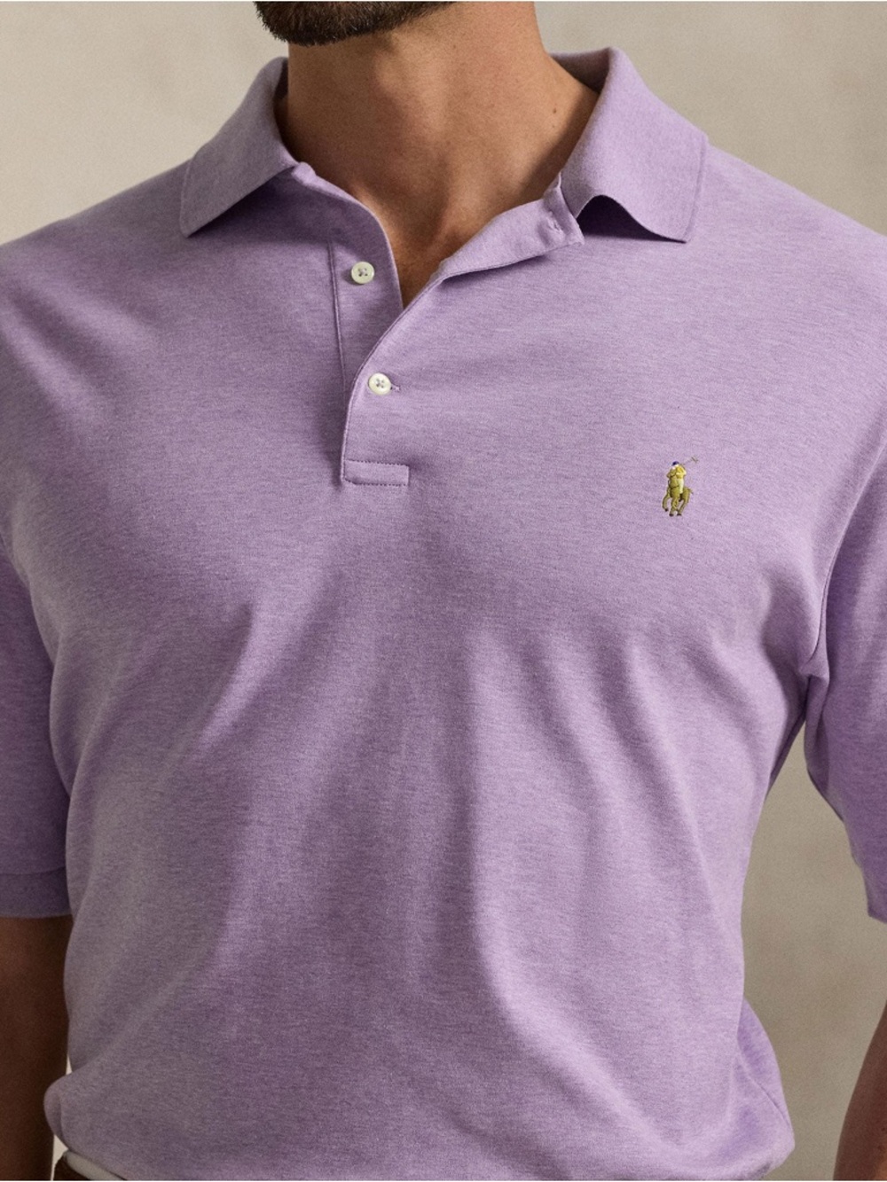 Ralph Lauren Polo Shirt Lilac Lavender Cotton Short Sleeve Preppy Casual Size XL